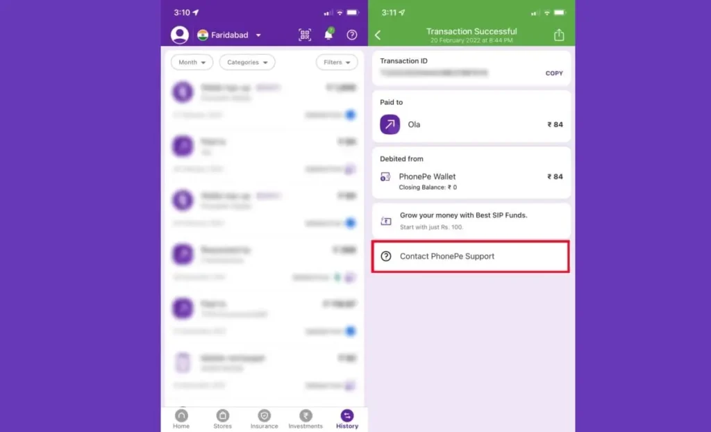 Steps To Delete The PhonePe History